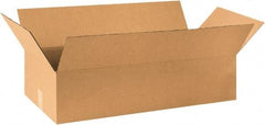 Made in USA - 20" Wide x 36" Long x 12" High Rectangle Corrugated Shipping Box - 1 Wall, Kraft (Color), 65 Lb Capacity - Top Tool & Supply