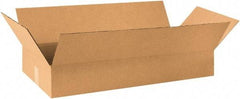 Made in USA - 18" Wide x 36" Long x 6" High Rectangle Corrugated Shipping Box - 1 Wall, Kraft (Color), 65 Lb Capacity - Top Tool & Supply