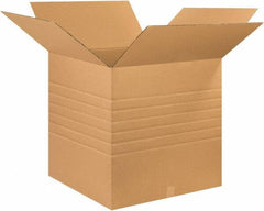 Made in USA - 26" Wide x 26" Long x 26" High Square Multi-Depth Box - 1 Wall, Kraft (Color), 95 Lb Capacity - Top Tool & Supply