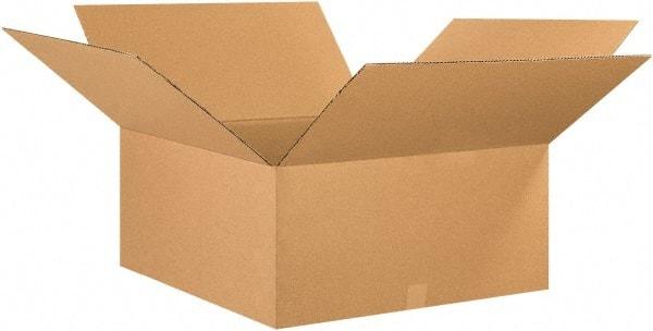 Made in USA - 26" Wide x 26" Long x 12" High Rectangle Corrugated Shipping Box - 1 Wall, Kraft (Color), 65 Lb Capacity - Top Tool & Supply