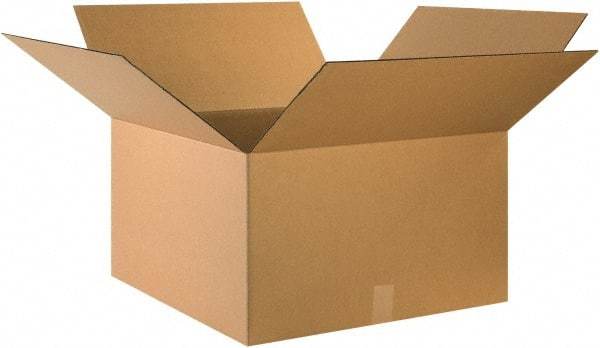 Made in USA - 24" Wide x 24" Long x 14" High Rectangle Corrugated Shipping Box - 1 Wall, Kraft (Color), 65 Lb Capacity - Top Tool & Supply