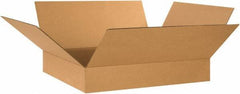 Made in USA - 20" Wide x 24" Long x 4" High Rectangle Corrugated Shipping Box - 1 Wall, Kraft (Color), 65 Lb Capacity - Top Tool & Supply