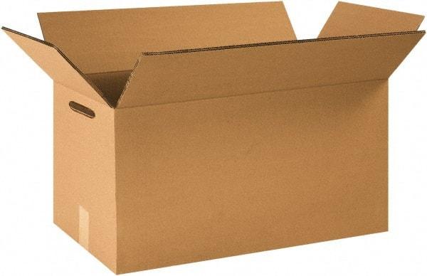 Made in USA - 12" Wide x 24" Long x 12" High Rectangle Heavy Duty Corrugated Box - 2 Walls, Kraft (Color), 100 Lb Capacity - Top Tool & Supply