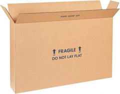 Made in USA - 6" Wide x 22" Long x 16" High Rectangle Moving Boxes - 1 Wall, Kraft (Color), 95 Lb Capacity - Top Tool & Supply