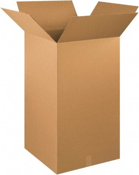 Made in USA - 20" Wide x 20" Long x 36" High Rectangle Corrugated Shipping Box - 1 Wall, Kraft (Color), 65 Lb Capacity - Top Tool & Supply