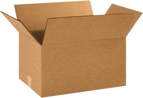 Made in USA - 12" Wide x 16" Long x 8" High Rectangle Heavy Duty Corrugated Box - 2 Walls, Kraft (Color), 100 Lb Capacity - Top Tool & Supply