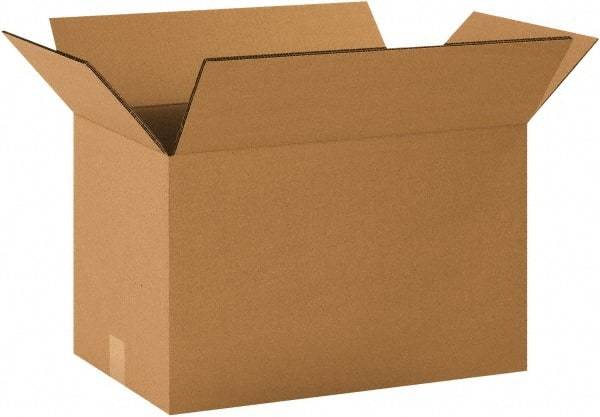 Made in USA - 14" Wide x 24" Long x 14" High Rectangle Heavy Duty Corrugated Box - 2 Walls, Kraft (Color), 100 Lb Capacity - Top Tool & Supply