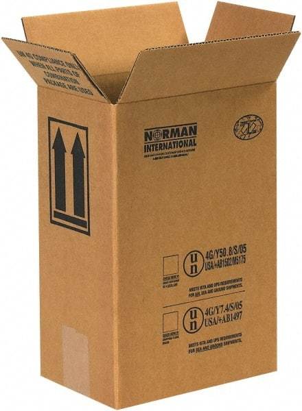 Made in USA - 5-11/16" Wide x 8-3/16" Long x 12-5/16" High Rectangle Corrugated Shipping Box - 1 Wall, Kraft (Color), 95 Lb Capacity - Top Tool & Supply