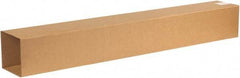 Made in USA - 6" Wide x 6" Long x 48" High Rectangle Telescoping Box - 2 Walls, Kraft (Color), 100 Lb Capacity - Top Tool & Supply