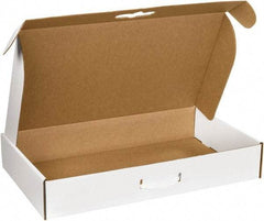 Made in USA - 14" Wide x 24" Long x 4" High Rectangle Corrugated Shipping Box - 1 Wall, White - Top Tool & Supply