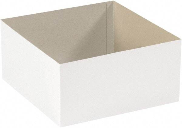 Made in USA - 12" Wide x 19" Long x 6" High Rectangle Chipboard Box - 1 Wall, White - Top Tool & Supply