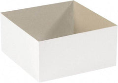 Made in USA - 12" Wide x 12" Long x 6" High Rectangle Chipboard Box - 1 Wall, White - Top Tool & Supply