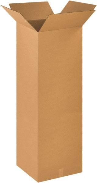 Made in USA - 16" Wide x 16" Long x 48" High Rectangle Corrugated Shipping Box - 1 Wall, Kraft (Color), 65 Lb Capacity - Top Tool & Supply