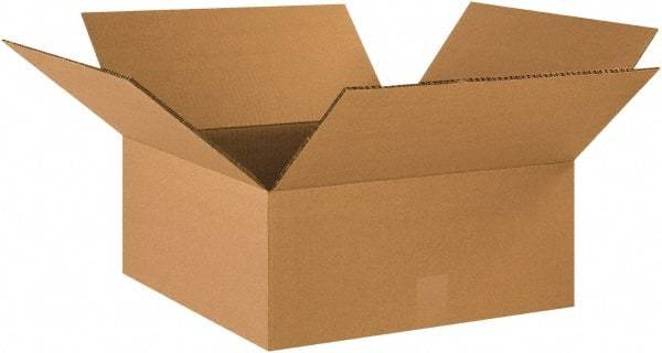 Made in USA - 18" Wide x 18" Long x 6" High Rectangle Heavy Duty Corrugated Box - 2 Walls, Kraft (Color), 100 Lb Capacity - Top Tool & Supply