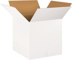 Made in USA - 20" Wide x 20" Long x 20" High Square Corrugated Shipping Box - 1 Wall, White, 65 Lb Capacity - Top Tool & Supply