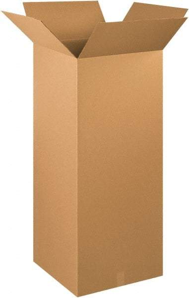 Made in USA - 20" Wide x 20" Long x 48" High Rectangle Corrugated Shipping Box - 1 Wall, Kraft (Color), 65 Lb Capacity - Top Tool & Supply