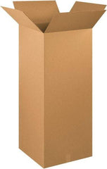 Made in USA - 20" Wide x 20" Long x 48" High Rectangle Corrugated Shipping Box - 1 Wall, Kraft (Color), 65 Lb Capacity - Top Tool & Supply