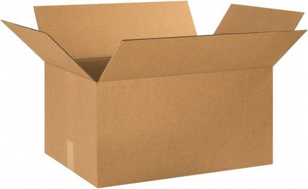 Made in USA - 16" Wide x 24" Long x 13" High Rectangle Corrugated Shipping Box - 1 Wall, Kraft (Color), 65 Lb Capacity - Top Tool & Supply