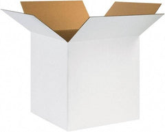 Made in USA - 24" Wide x 24" Long x 24" High Square Corrugated Shipping Box - 1 Wall, White, 65 Lb Capacity - Top Tool & Supply