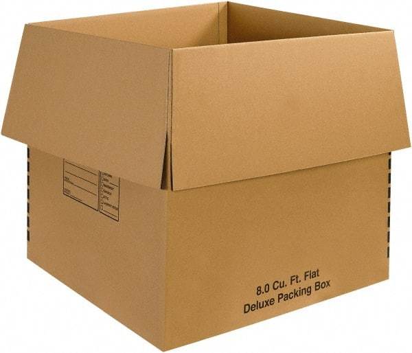 Made in USA - 24" Wide x 24" Long x 24" High Square Moving Boxes - 1 Wall, Kraft (Color), 65 Lb Capacity - Top Tool & Supply