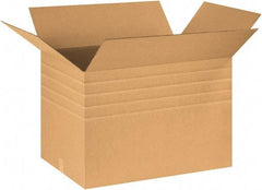 Made in USA - 20" Wide x 30" Long x 20" High Rectangle Multi-Depth Box - 1 Wall, Kraft (Color), 95 Lb Capacity - Top Tool & Supply