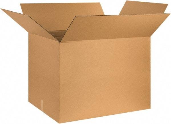 Made in USA - 26" Wide x 30" Long x 24" High Rectangle Corrugated Shipping Box - 1 Wall, Kraft (Color), 65 Lb Capacity - Top Tool & Supply