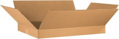 Made in USA - 24" Wide x 36" Long x 4" High Rectangle Corrugated Shipping Box - 1 Wall, Kraft (Color), 65 Lb Capacity - Top Tool & Supply