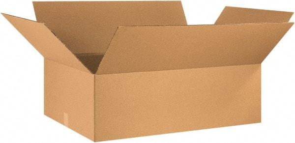 Made in USA - 24" Wide x 36" Long x 10" High Rectangle Corrugated Shipping Box - 1 Wall, Kraft (Color), 65 Lb Capacity - Top Tool & Supply