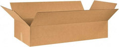 Made in USA - 24" Wide x 48" Long x 8" High Rectangle Corrugated Shipping Box - 1 Wall, Kraft (Color), 65 Lb Capacity - Top Tool & Supply