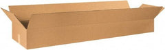 Made in USA - 12" Wide x 48" Long x 6" High Rectangle Corrugated Shipping Box - 1 Wall, Kraft (Color), 65 Lb Capacity - Top Tool & Supply