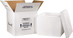 Made in USA - 16-3/4" Wide x 16-3/4" Long x 15" High Rectangle Insulated Box - 1 Wall, White - Top Tool & Supply