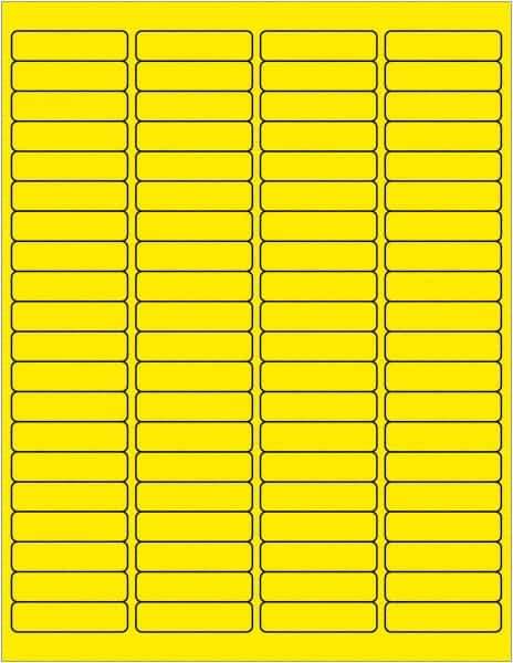 Tape Logic - 1/2" Long, Fluorescent Yellow Paper Laser Label - For Laser Printers - Top Tool & Supply