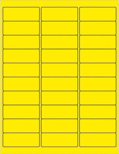 Tape Logic - 2-5/8" Long, Fluorescent Yellow Paper Laser Label - For Laser Printers - Top Tool & Supply