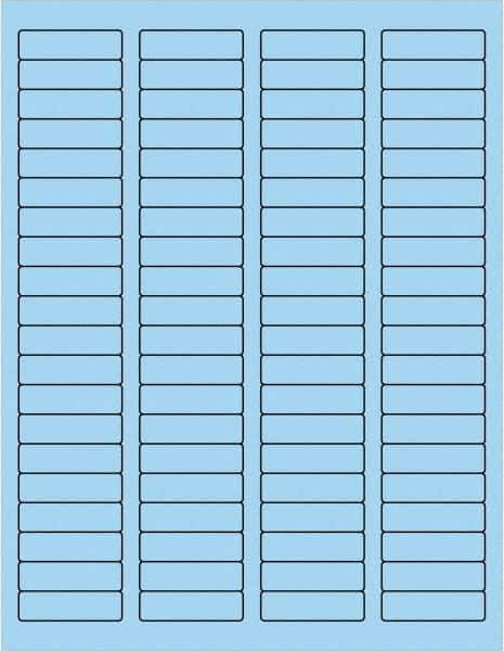 Made in USA - 1-3/4" Long, Pastel Blue Paper Laser Label - For Laser Printers - Top Tool & Supply