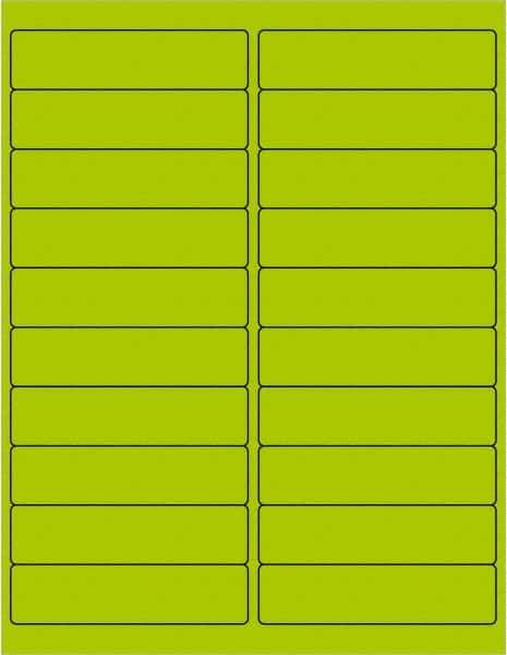 Tape Logic - 4" Long, Fluorescent Green Paper Laser Label - For Laser Printers - Top Tool & Supply