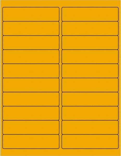 Tape Logic - 4" Long, Fluorescent Orange Paper Laser Label - For Laser Printers - Top Tool & Supply