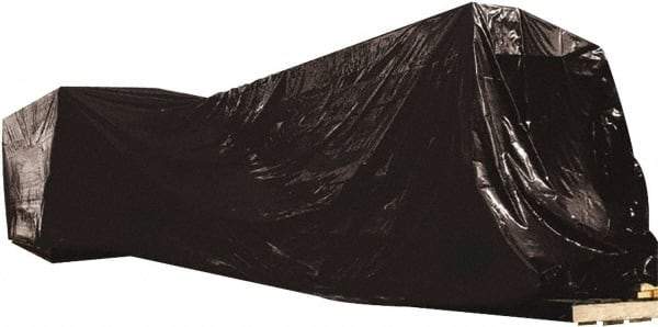 Made in USA - 100" Long x 12" Wide Polyethylene Plastic Film - Black, Case - Top Tool & Supply