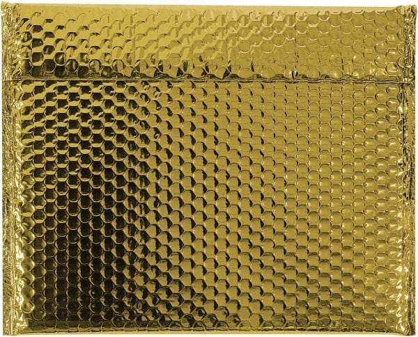 Made in USA - 11" Long x 13-3/4" Wide Peel-Off Self-Seal Bubble Mailer - Gold - Top Tool & Supply