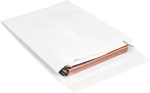 Made in USA - 16" Long x 12" Wide Peel-Off Self-Seal Expandable Envelope - White - Top Tool & Supply