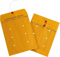 Made in USA - 13" Long x 10" Wide Draw String Inter-Department Envelope - Kraft - Top Tool & Supply