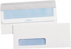 Made in USA - 9-1/2" Long x 4-1/8" Wide Self Seal Plain White Envelope with Window - White - Top Tool & Supply