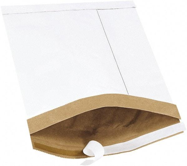 Made in USA - 12" Long x 8-1/2" Wide Peel-Off Self-Seal Padded Mailer - White - Top Tool & Supply