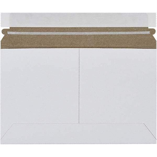 Made in USA - 6" Long x 9" Wide Peel-Off Self-Seal Flat Mailer - White - Top Tool & Supply