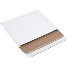 Made in USA - 7-3/4" Long x 10" Wide Peel-Off Self-Seal Flat Mailer - White - Top Tool & Supply