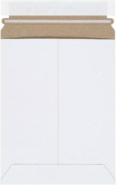 Made in USA - 9" Long x 7" Wide Peel-Off Self-Seal Flat Mailer - White - Top Tool & Supply