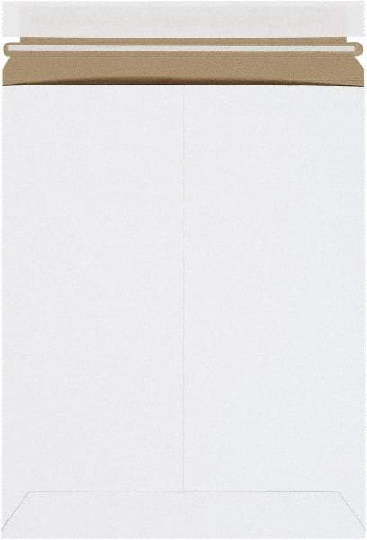 Made in USA - 12-1/4" Long x 9-3/4" Wide Peel-Off Self-Seal Flat Mailer - White - Top Tool & Supply