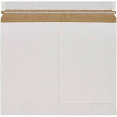 Made in USA - 9-3/4" Long x 12-1/4" Wide Peel-Off Self-Seal Flat Mailer - White - Top Tool & Supply