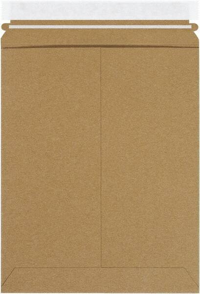 Made in USA - 12-1/4" Long x 9-3/4" Wide Peel-Off Self-Seal Flat Mailer - Kraft - Top Tool & Supply