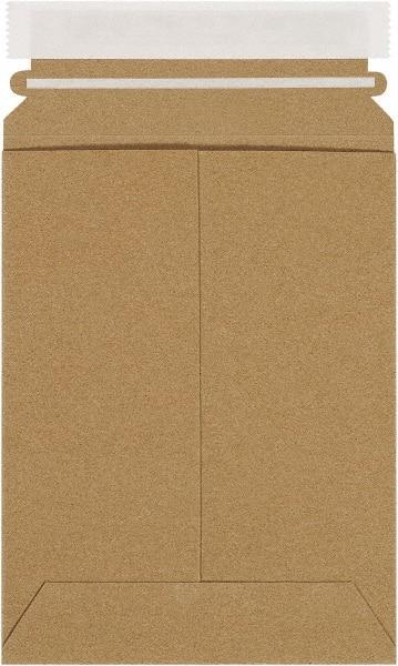 Made in USA - 8" Long x 6" Wide Peel-Off Self-Seal Flat Mailer - Kraft - Top Tool & Supply