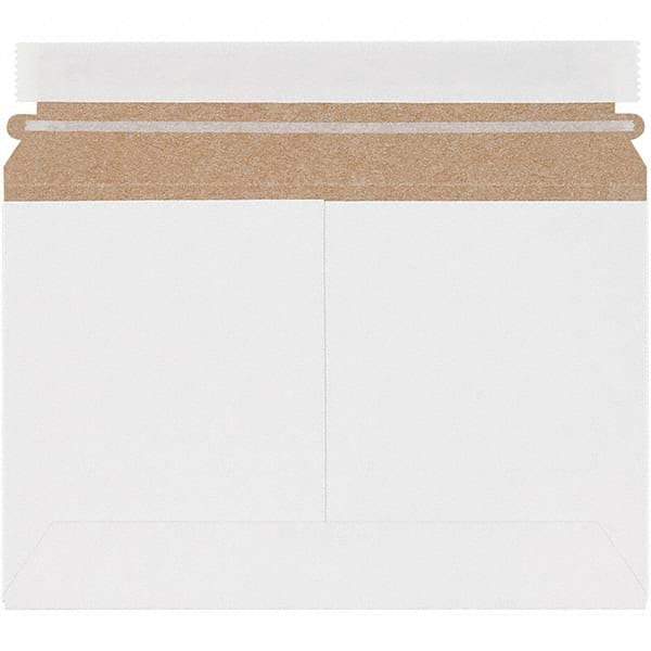 Made in USA - 6" Long x 9-1/2" Wide Peel-Off Self-Seal Flat Mailer - White - Top Tool & Supply